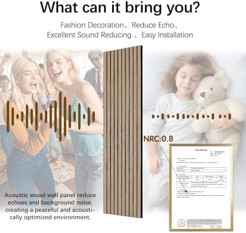 Acoustic Wood Wall Panels, 94.5" Extra-Long Easy Peel & Stick Panels - Image 3