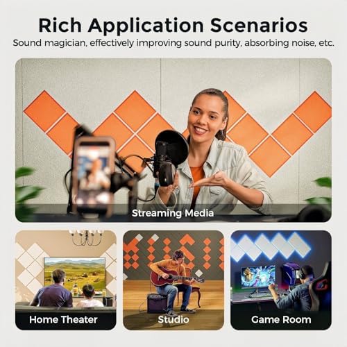 12 Pack Self-Adhesive Acoustic Panels, 2nd Generation Sound Absorbing Panel - Image 6