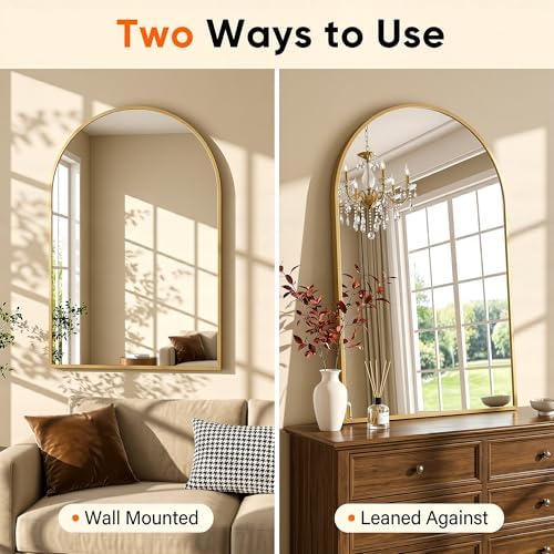 Antok Arched Bathroom Mirror, Vanity Mirrors - Image 6