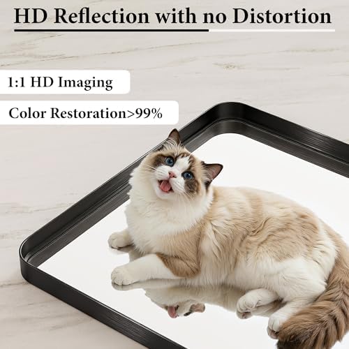 36x40 Inch Black Metal Framed Bathroom Mirror - Image 2