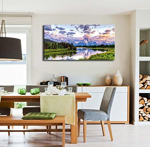 arteWOODS Landscape Canvas Wall Art Nature Picture Oxbow Bend Grand Teton - Image 7