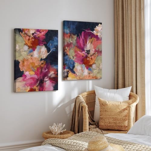 Colorful Abstract Wall Art Decor Modern Flower Canvas Wall Art Abstract Flower - Image 7