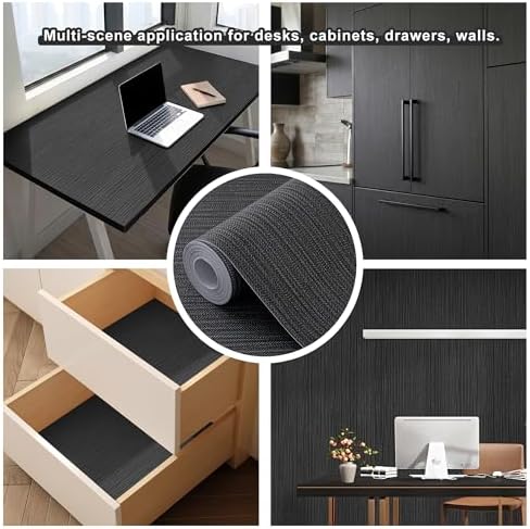 FUKU MON Matte Dark Grey Peel and Stick Wallpaper Smooth Flat Printed V-Shaped - Image 6
