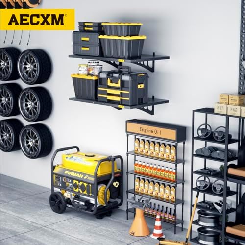 Aecxm 2-Pack 2x3ft Adjustable Garage Wall Shelving 560lbs Load Capacity Heavy - Image 2