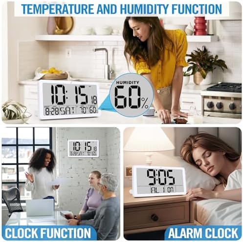 TXL Large Display Digital Wall Clock, Battery Operated - Image 4