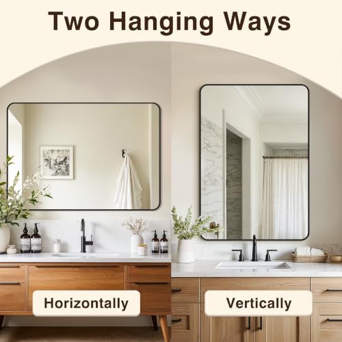 Vanity Bathroom Mirror, 40”x28” Black Bathroom Mirror - Image 6