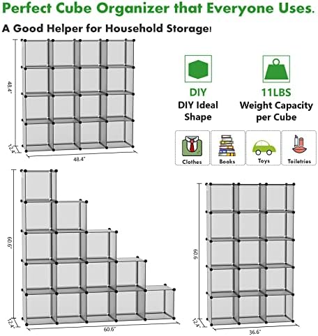 C&AHOME 16 Cube Storage Organizer Cube Shelves Units Storage Cubes - Image 3