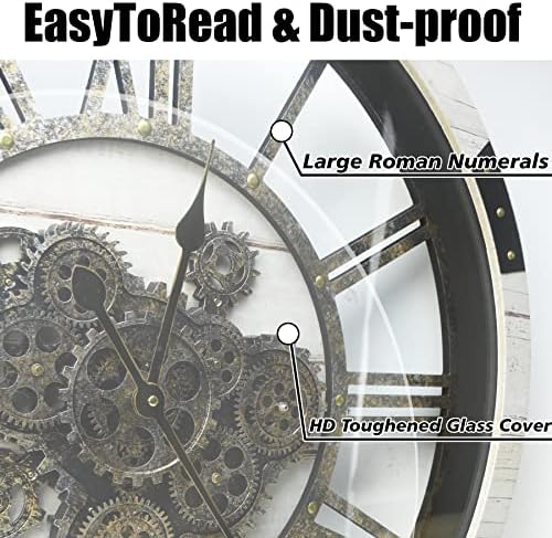 27" Large Real Moving Gears Wall Clock - Image 4