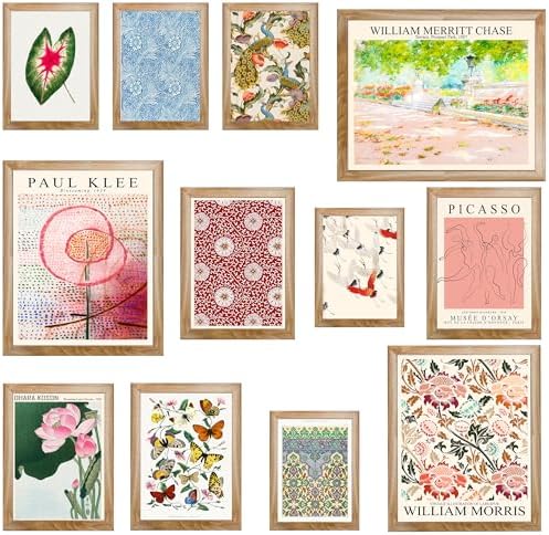 15 Pcs Framed Vintage Eclectic Gallery Wall Art Set by MAZUKO