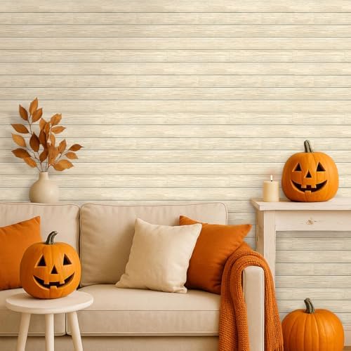 COMSTICKC 3D Faux Wood Wall Sticker Shiplap Peel and Stick, Not Real Wood - Image 2