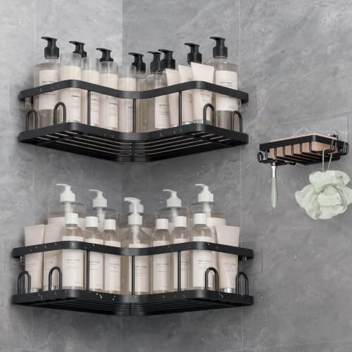 Veken Corner Shower Caddy 3-Pack, Advanced Rustproof Design&Stable Storage by Veken