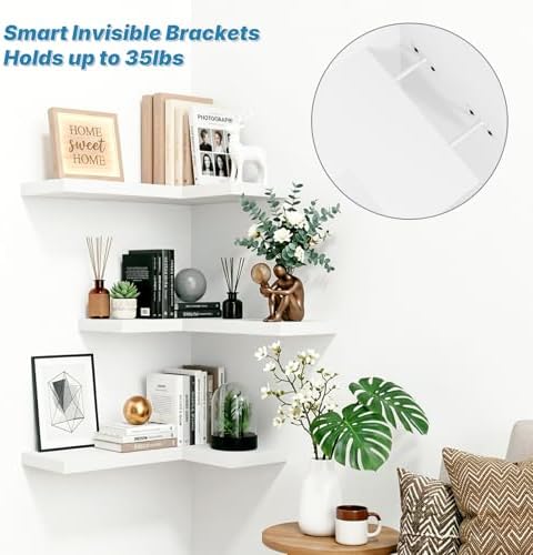 Floating Corner Shelves Wall Mounted - Image 5