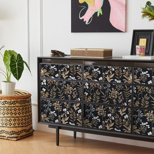 Vintage Peel and Stick Wallpaper Dark Floral Contact Paper 17.3" x 118" - Image 5