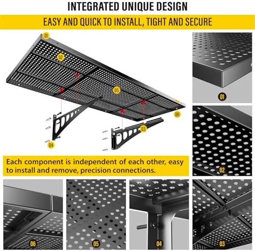 Aecxm 4-Pack 1.64x4ft Adjustable Garage Wall Shelving 1120lbs Load Capacity - Image 6