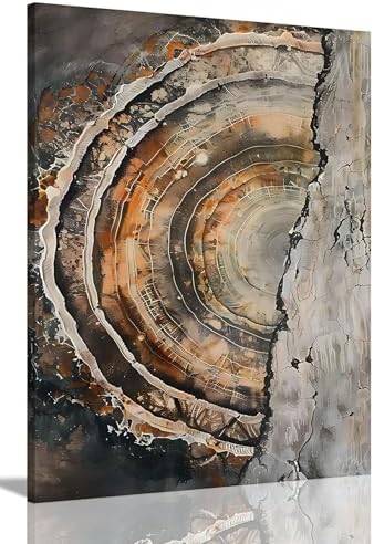 Tree Ring Wall Art Framed, Modern Nature Decor by IBHJSARTWallArt
