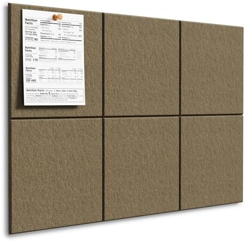 MaxGear Felt Bulletin Board 36" x 24", Espresso Felt Wall Tiles Push Pins by MaxGear