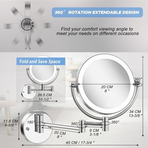 Magnifying Makeup Mirror Wall Mounted - Image 4