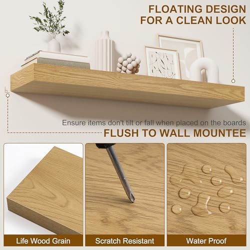 Fun Memories Floating Shelves for Wall, 32Inch Floating Shelves Set of 2 - Image 5