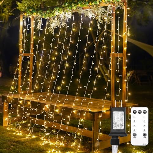 suddus Curtain Lights for Bedroom Backdrop 300 LED Plug in 9.8x9.8ft by SUDDUS