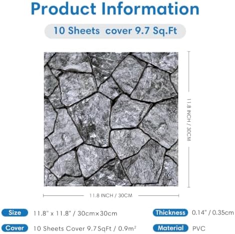 COMSTICKC 3D Peel and Stick Faux Stone Wall Panels - Image 5