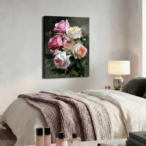 ZERILYN Ship Next Day Romantic Pink Peony Flower Canvas Art Farmhouse Wall - Image 5