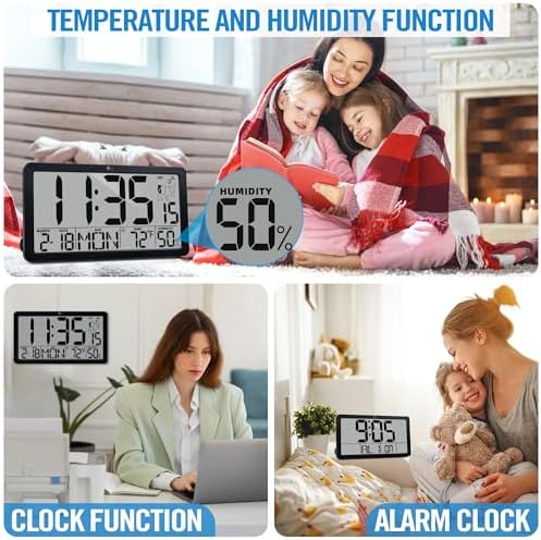 TXL Atomic Digital Wall Clock, Battery Operated - Image 6
