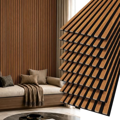 Art3d 12" x 93" Acoustic Wood Slat Wall Panel, 62 sq.ft by Art3d