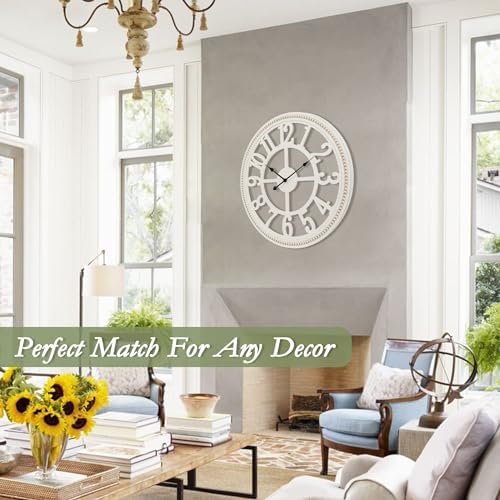 RiteSune Farmhouse Wall Clock 30 Inch, Large Wall Clock - Image 5
