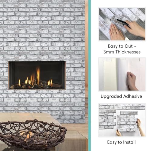 Commomy 10 Pcs Peel and Stick Brick Tile Thin PVC 10 pcs 11.8"x 11.8" - Image 6