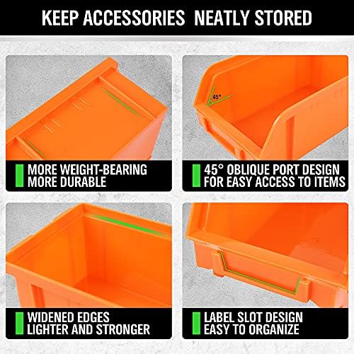 30-Bin Wall-Mounted Storage Bins, Heavy-Duty Garage Tool Organizer - Image 3