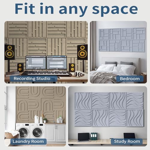 3D Decorative Felt Double-layer Acoustic Panels Linear Pattern - Image 6