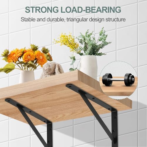 6 Pack L5 x H 3" Black Heavy Duty Shelf Brackets - Image 4