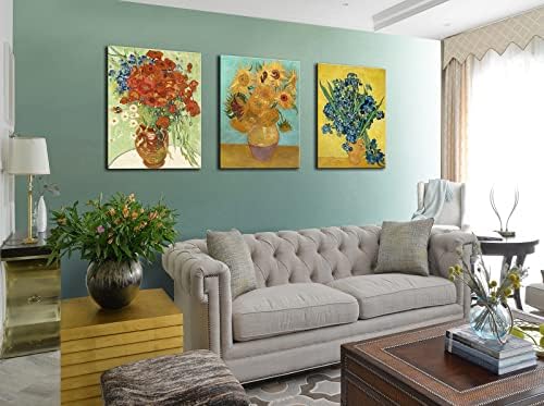 OKEXCKK 3 Piece Sunflowers- Irises Flower Vase Vincent Van Gogh Paintings - Image 6