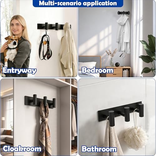 Matte Black Coat Rack Wall Mount - Image 5