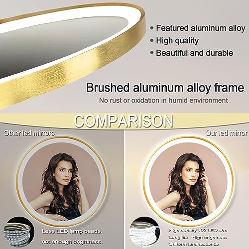 40 Inch Gold LED Round Mirror - Image 5