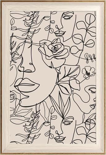 ASTRDECOR Abstract Framed Wall Art, Minimalist Boho Art Prints Women Portrait by ASTRDECOR