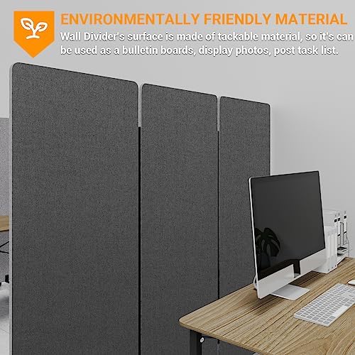 66in 3 Panel+3 Panel Soundproof Room Divider, Acoustic Office Divider - Image 5