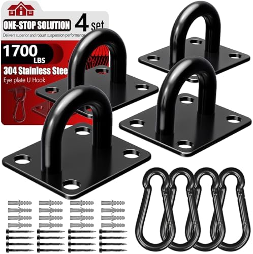 sprookber 304 Stainless Steel Pad Eye Snap Hook, M10 Ceiling Hook 1700Lb by Sprookber