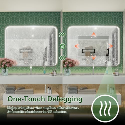 40"x30" Silver LED Bathroom Mirror - Image 4