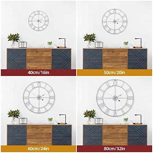1st owned Large Wall Clock Metal Retro Roman Numeral Clock, Modern Round Wall - Image 4