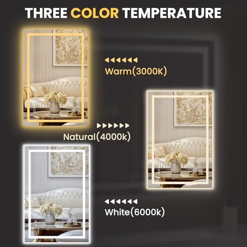 LOAAO 20"X30" LED Bathroom Mirror - Image 5