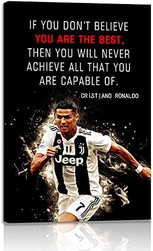 AMART SUN Football Sports Decor • Superstar Quote Poster Inspirational Canvas by AMARTSUN