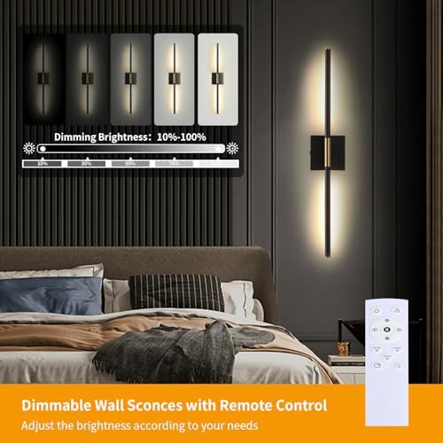 27 in Battery Operated LED Wall Sconces, 10000mAh Rechargeable, 2 Pack - Image 2