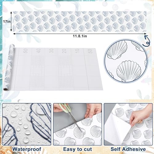 Colarr Coastal Shell Peel and Stick Wallpaper 17'' x 118'' Contact Paper - Image 2
