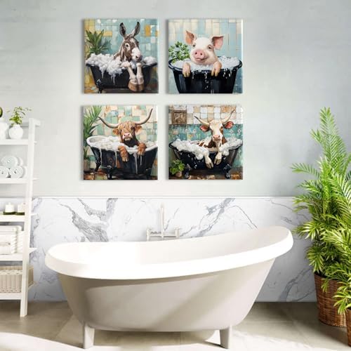 Kid Bathroom Wall Art Funny Animals Wall Decor - Image 5
