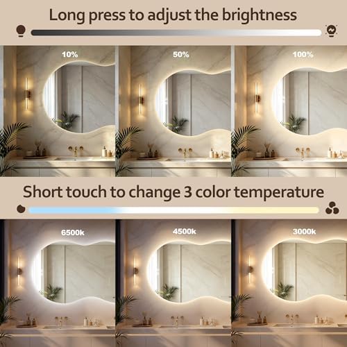 60''x36'' Backlit Mirror Bathroom Wall Cloud Rounded Corners, LED Bathroom - Image 6