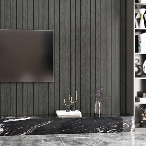 Grey/Black Wood Panels for Interior Wall Decor Soundproof Wood Slatted Wall - Image 2