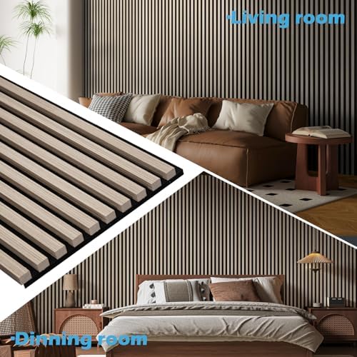 Art3d 108 x 12 in 3D Fluted Soundproof Wood Slat Wall Panel - Image 3