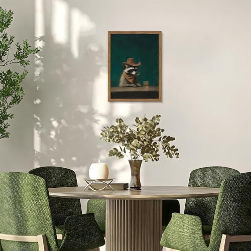 Framed Vintage Cowboy Raccoon Wall Art, Melancholy Raccoon - Image 6