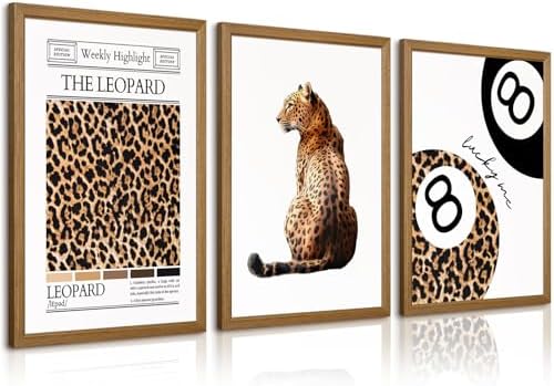 Trendy Leopard Wall Art Cheetah Print Canvas Wall Decor 8 Ball Poster Preppy by Unknown